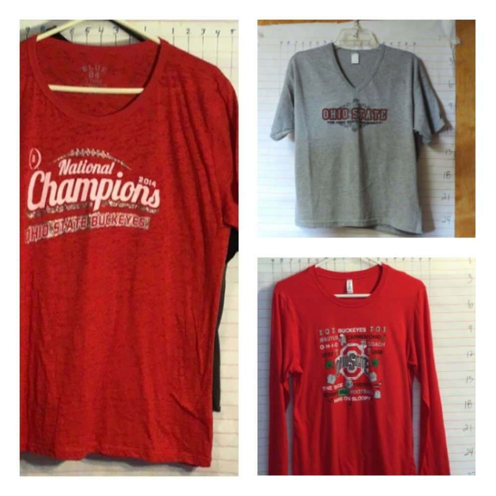 OHIO STATE - women’s Tees,  3 tops - by measurements  XL